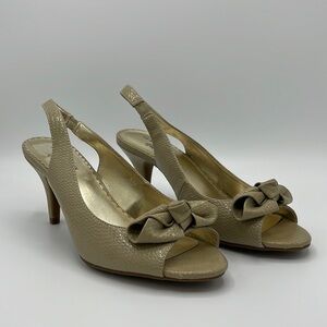 ANNE KLEIN iFLEX TAN DEVAL PUMPS FAUX SNAKESKIN LOOK 8.5